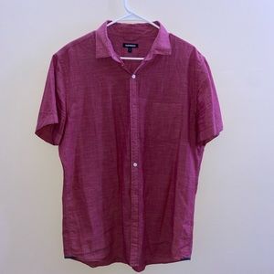 Men’s Express Red Short Sleeve Button Down Shirt